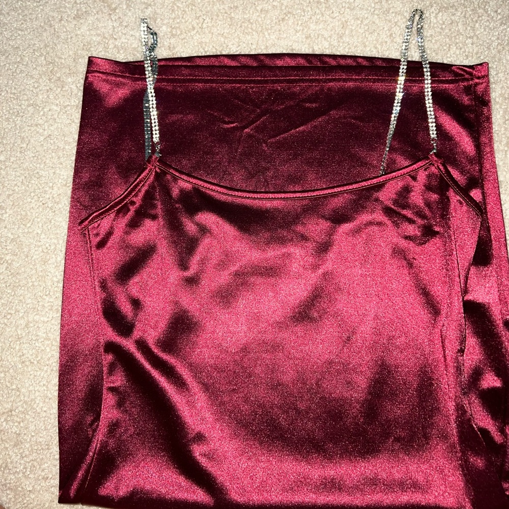 Red Body-con dress with diamond straps